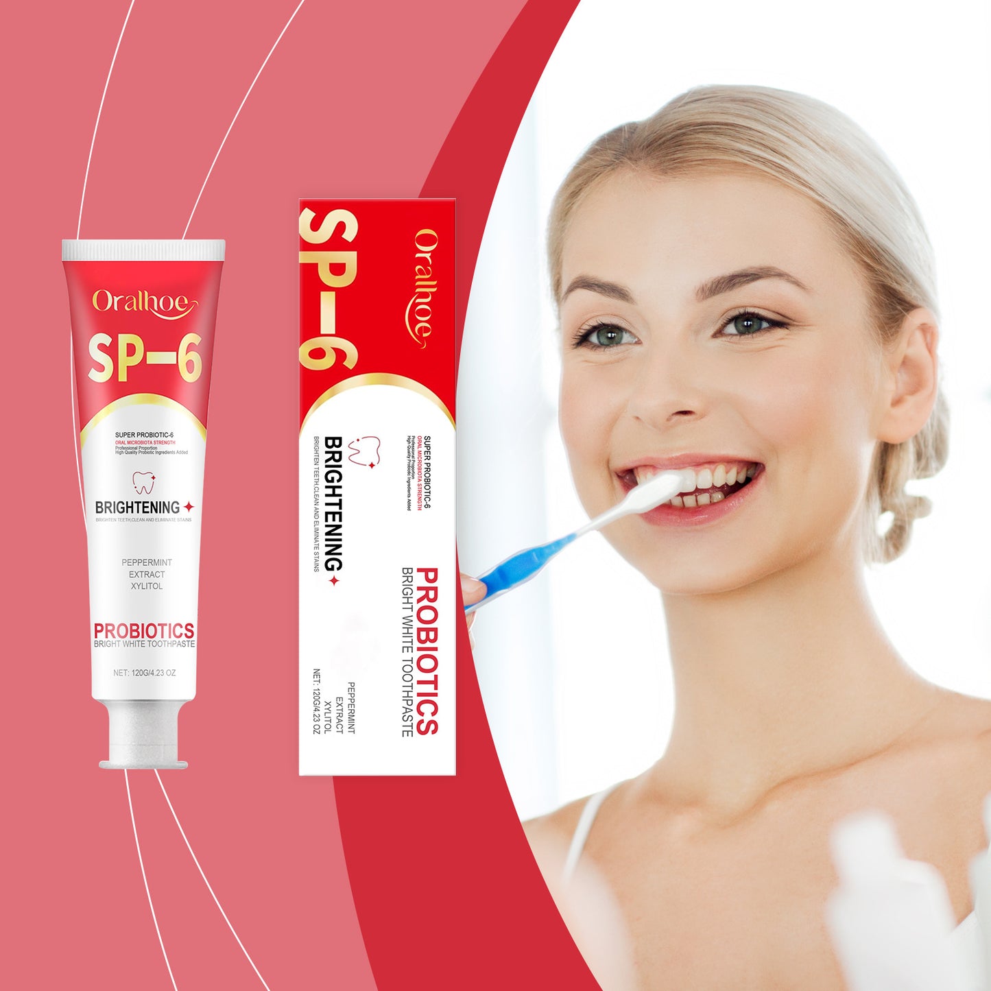 ORALHOE probiotic toothpaste for teeth cleaning, hygiene,